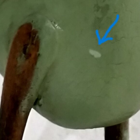 Dcuk Primitive Bamboo Root Hand Painted Wood Sage Green 11.5" tall Duck - Picture 10 of 10